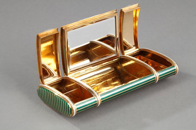 Bi-colour Gold and enamel vanity case | MasterArt